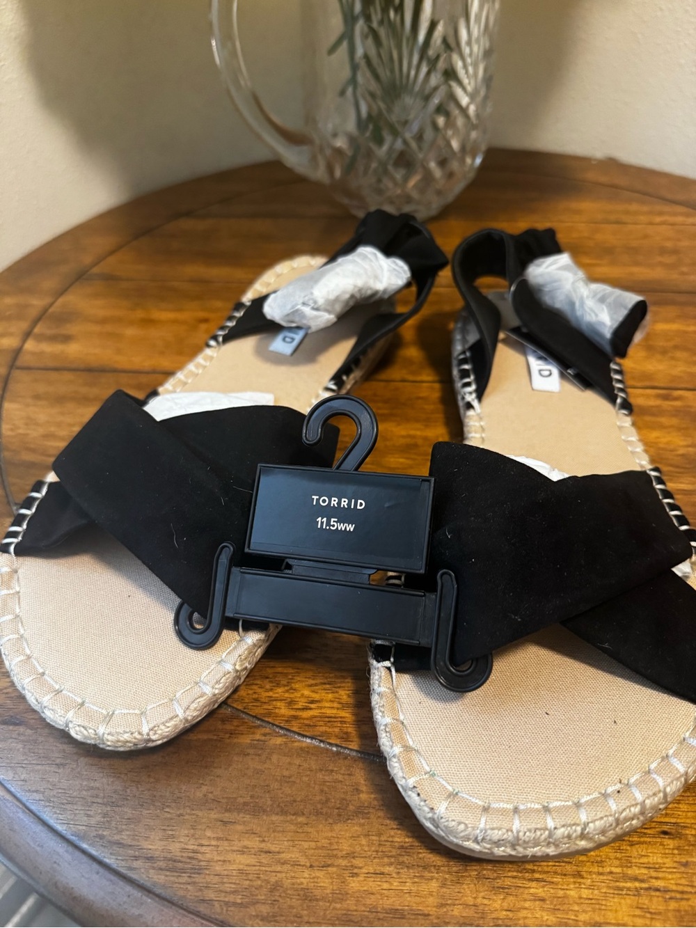 Torrid Black BNWT LaceUp The Ankle Espadrille Sandals Fit Like 12 WW BRAND NEW - Picture 5 of 16